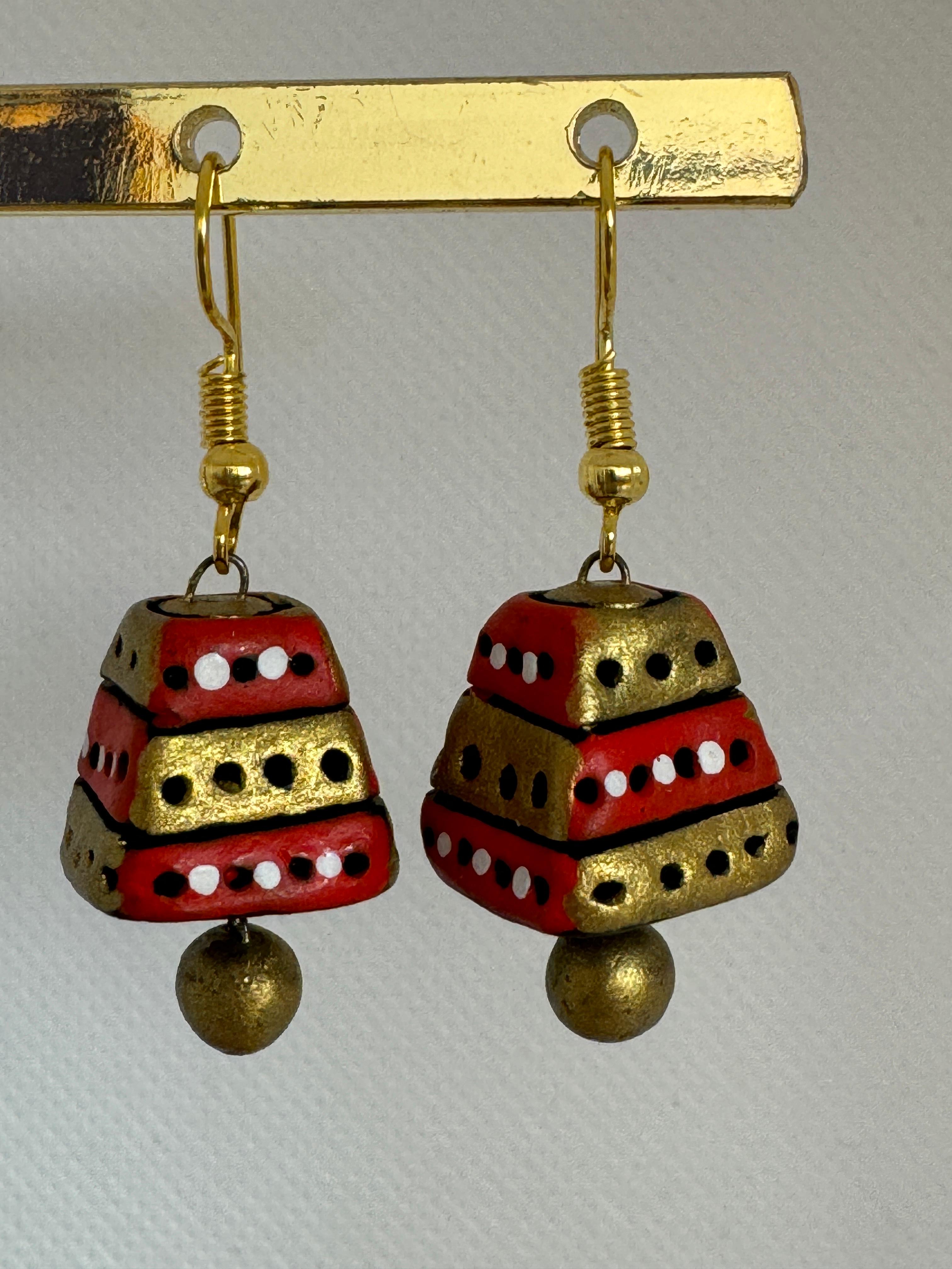 Fusion Jhumka, Gold and red color