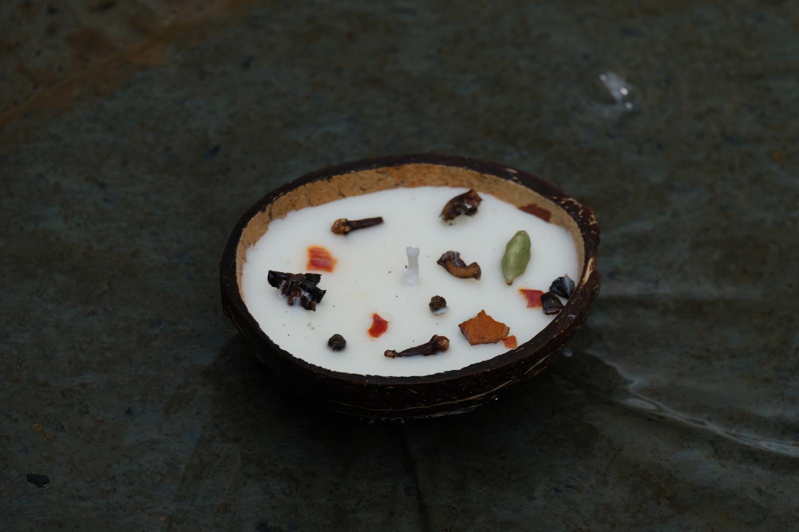 Spice candle, It made with Wax and different types of spies like Elaichi, cloves, cinnamon
